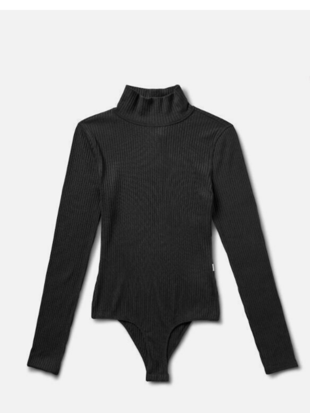 Vuori Black Ribbed Turtleneck Bodysuit